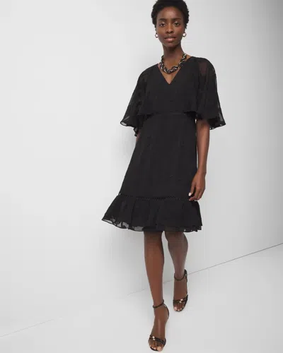 White House Black Market Flounce + Floral Burnout Mini Dress In Black