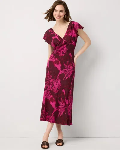 White House Black Market Flutter Sleeve Slip Dress In Multi