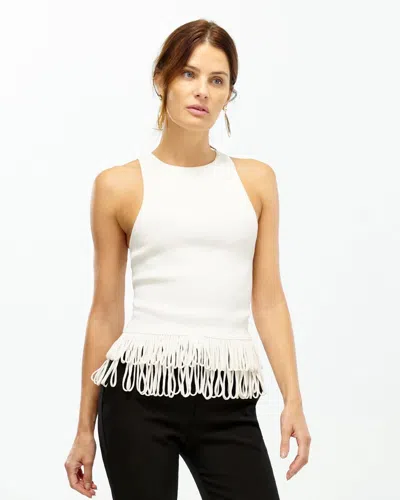 White House Black Market Fringe Hem Sweater Tank Top