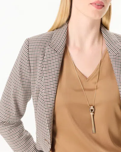 White House Black Market Fringe Pendant Necklace |  In Gold W/chocolate