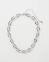 White House Black Market Geometric Links Necklace |  In Silver