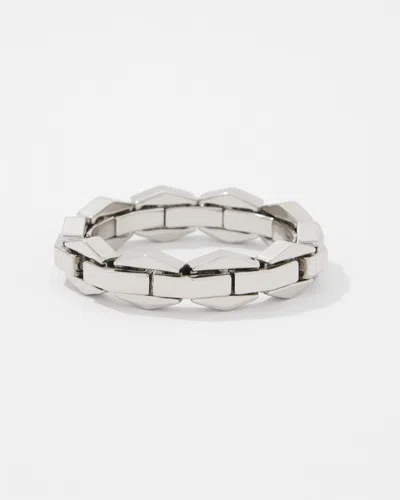White House Black Market Geometric Links Stretch Bracelet |  In Silver