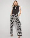 White House Black Market Geometric Print Wide-leg Pants In Black