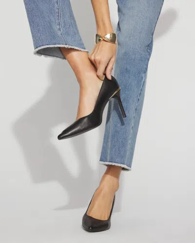 White House Black Market Gold Accent Comfort Pumps In Black