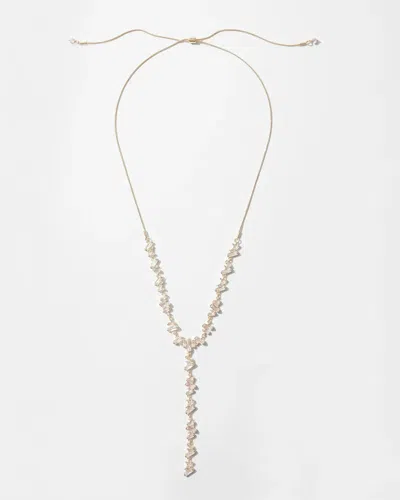 White House Black Market Gold Adjustable Baguette Y-necklace |