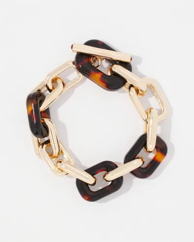 White House Black Market Gold And Tortoiseshell Link Toggle Bracelet |  In Brown