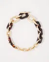 White House Black Market Gold And Tortoiseshell Link Toggle Necklace |  In Brown
