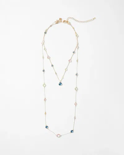 White House Black Market Gold Convertible Multi-crystal Multi-strand Necklace |
