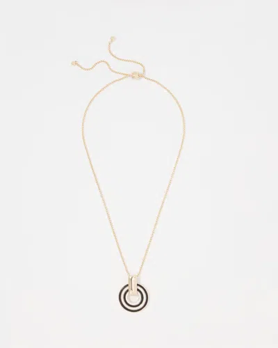 White House Black Market Gold Corded Inlay Pendant Necklace |