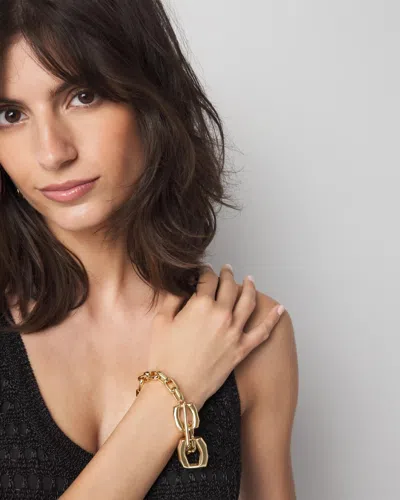 White House Black Market Gold Double Links Toggle Bracelet |