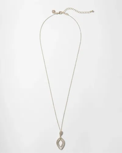 White House Black Market Gold-dusted Pave Pedant Necklace |