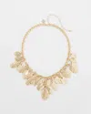 White House Black Market Gold Hammered Disc Single Strand Necklace |