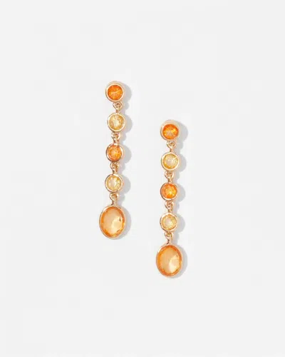 White House Black Market Gold + Peach Crystal Drop Earrings |