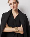 White House Black Market Gold Quilted Cuff |  In Gold