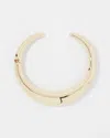White House Black Market Gold Sculptural Hinged Collar |  In Gold