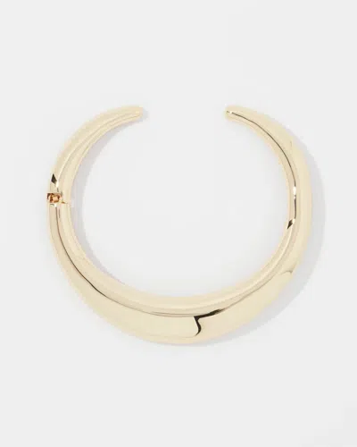 White House Black Market Gold Sculptural Hinged Collar |