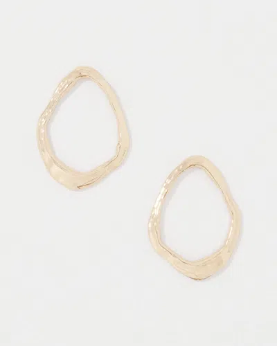 White House Black Market Gold Sculptural Hoop Earrings |