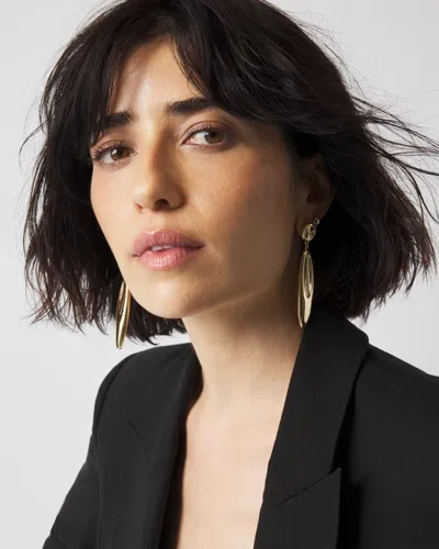 White House Black Market Gold Sculptural Statement Drop Earrings |