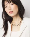 White House Black Market Gold + Silver Mariner Links Necklace |  In Gold W/silver