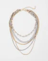 White House Black Market Gold + Silver Mixed Chain Convertible Necklace |  In Gold W/silver