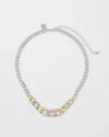 White House Black Market Gold + Silver Pave Link Necklace |  In Gold W/silver