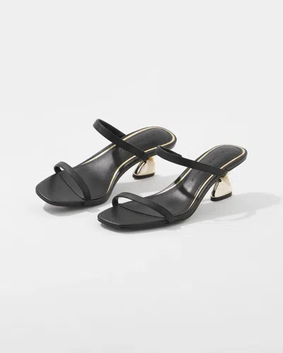 White House Black Market Gold Twist-heel Sandals In Black