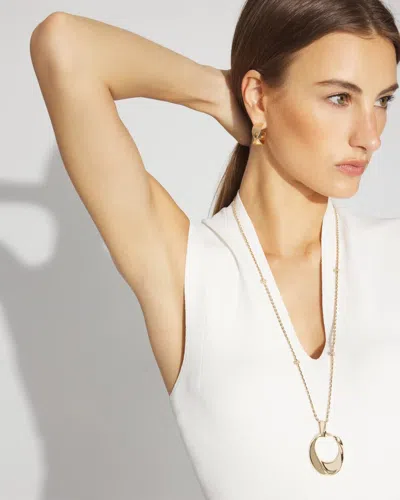 White House Black Market Gold Twisted Pendant Necklace |