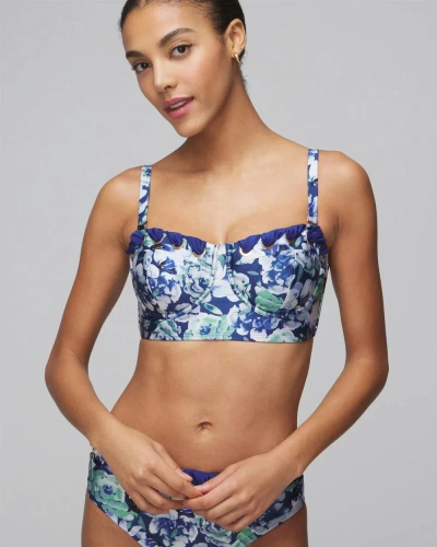 White House Black Market Grommet Lace Bikini Top In Michelle Floral Midnight