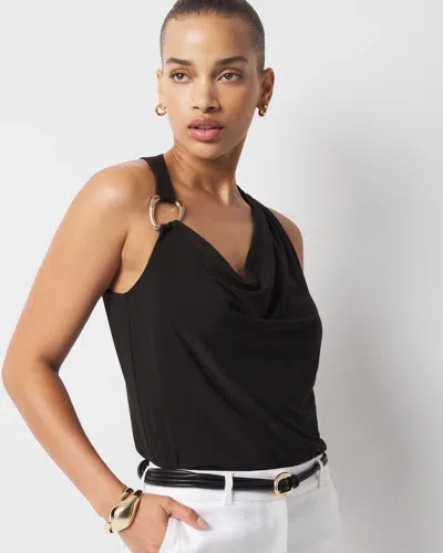 White House Black Market Hardware Detail Cowl Neck Jersey Tank Top