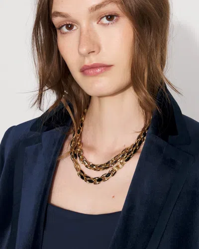 White House Black Market Hematite Convertible Necklace |  In Brown