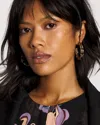 White House Black Market Hematite Hoop Earrings |  In Gold