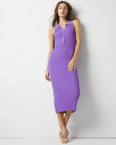 White House Black Market Henley Sweater Dress In Violet Light