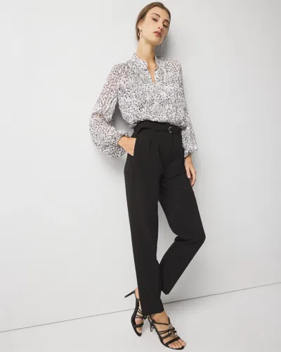 White House Black Market High-rise Belted Tapered Ankle Pants In Black