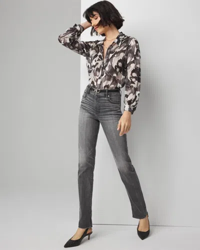 White House Black Market High-rise Byna Slim Jeans With Slits In Atelier Authentic Gray