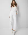 White House Black Market High-rise Cargo Straight Jeans In White