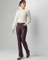 White House Black Market High-rise Coated Bootcut Jeans In Vegas Coated Black Cherry