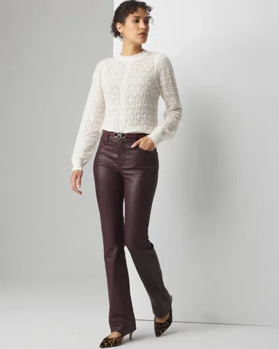 White House Black Market High-rise Coated Bootcut Jeans In Vegas Coated Black Cherry