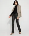 White House Black Market High-rise Coated Micro Bootcut Jeans In Black