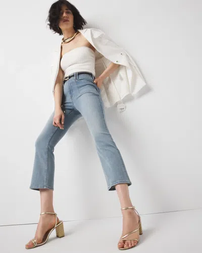 White House Black Market High-rise Double Pocket Kick Flare Jeans In Blue