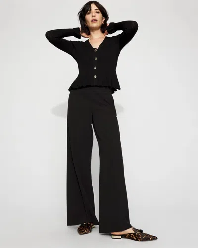 White House Black Market High-rise Flat-front Wide-leg Pants In Black