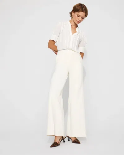 White House Black Market High-rise Flat-front Wide-leg Pants In White