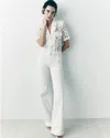 White House Black Market High-rise Novelty Chain Trousers Jeans In White