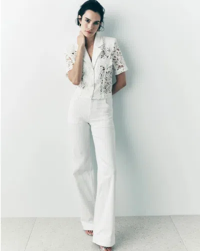 White House Black Market High-rise Novelty Chain Trousers Jeans In White