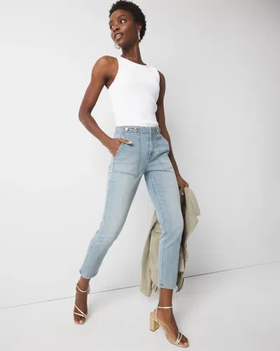 White House Black Market High-rise Novelty Waist Slim Cropped Jeans In Cannes Antique