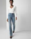 White House Black Market High-rise Patch Pocket Bootcut Jeans In Medium Wash Denim