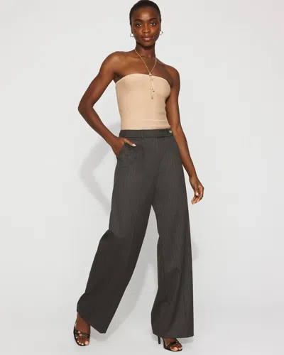 White House Black Market High-rise Pinstriped Wide-leg Pants
