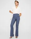 White House Black Market High-rise Piper Denim-look Flare Pants In Blue