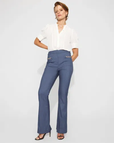 White House Black Market High-rise Piper Denim-look Flare Pants In Blue
