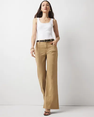 White House Black Market High-rise Pret Double Pocket Wide-leg Pant In Neutral