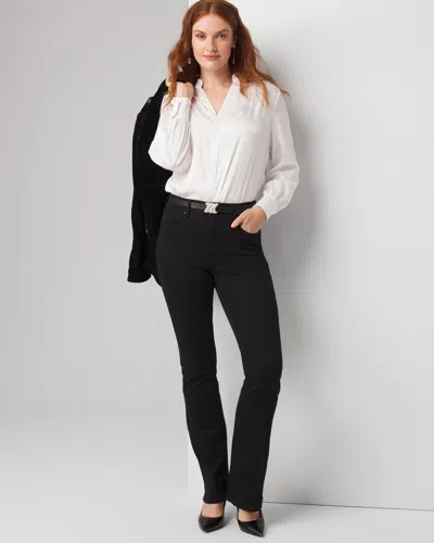 White House Black Market High-rise Sculpt Embellished Skinny Flare Jeans In Everlasting Black